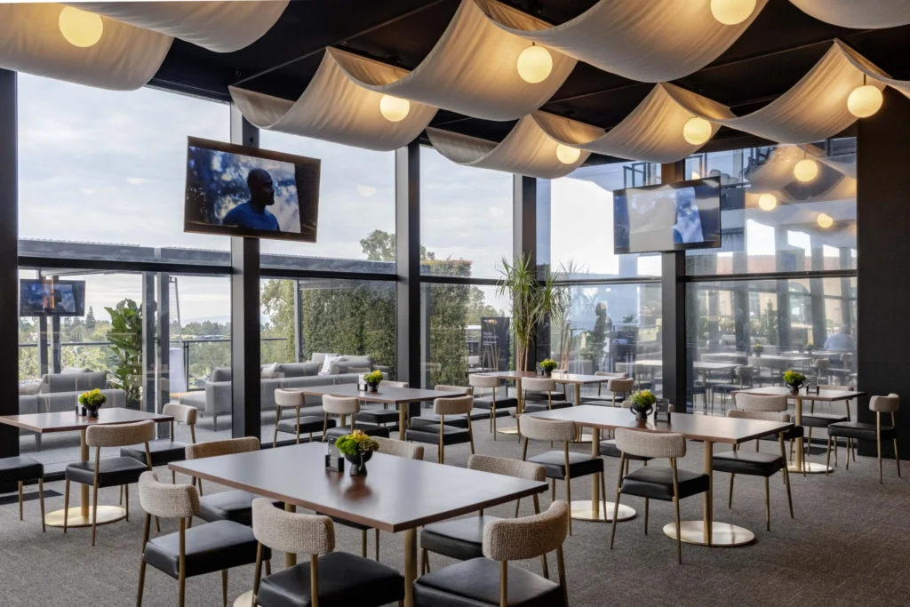 Bobby Berk Genesis Invitational Skybox hospitality interior